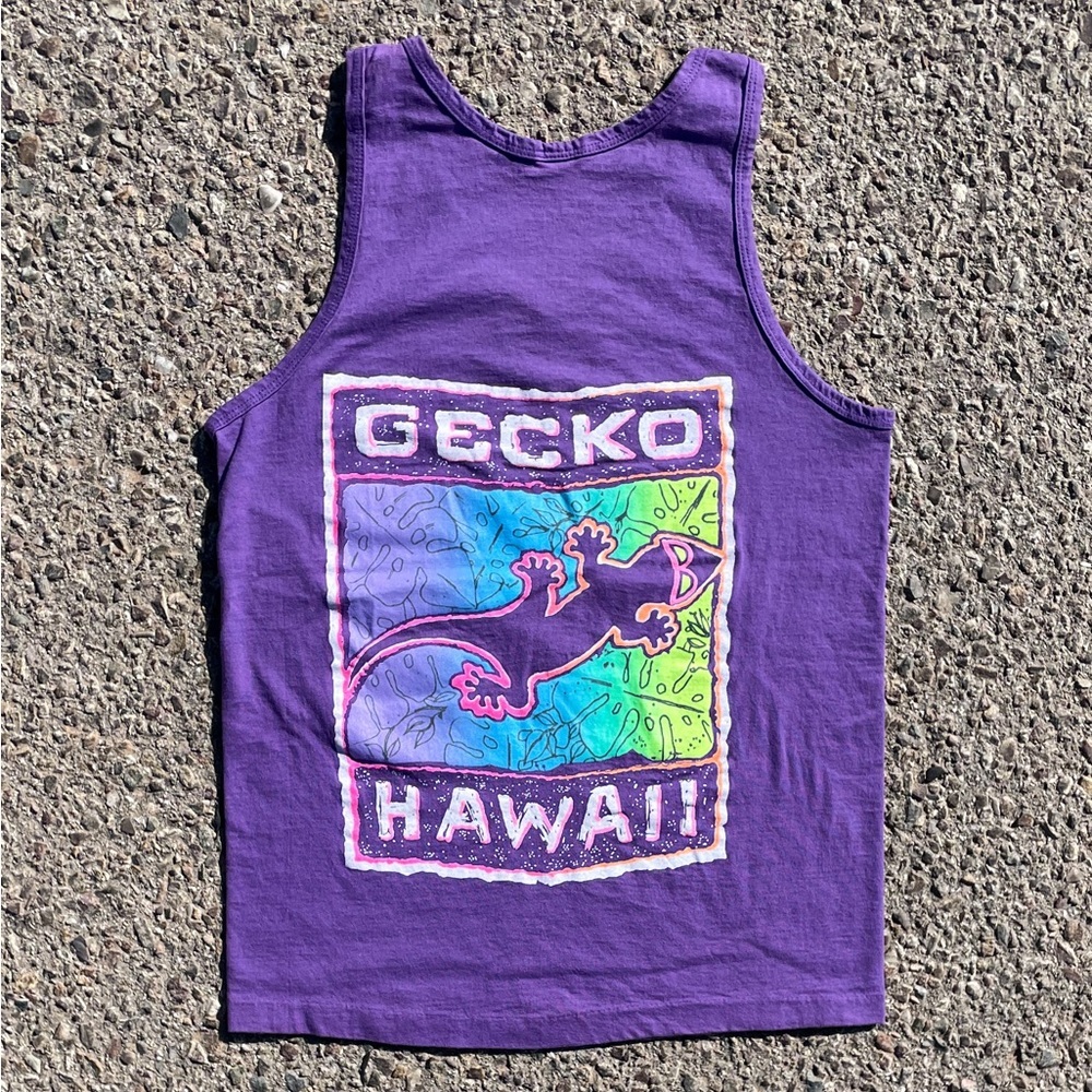Gecko Hawaii Surf Vtg 1990s Neon Tank Top Shirt Women’s Size (S)